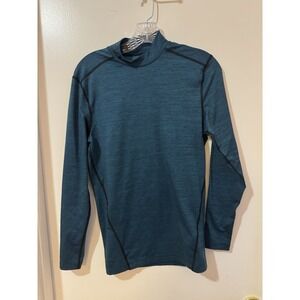 Under Armour ColdGear Compression Mock Neck Long Sleeve Blue Men's Shirt M